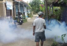 Camat Kertasemaya Lakukan Fogging Tujuh Warga Terjangkit DBD