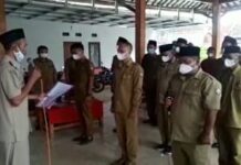 Kuwu Mulyani Lantik Perangkat Desa Jatisura