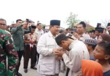 MENHAN RI PRABOWO SUBIANTO KUNJUNGI PONDOK PESANTERN SYAKUR YASIN MA CADANGPINGGAN