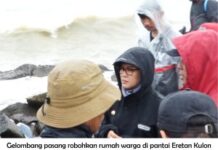 BUPATI INDRAMAYU MENINJAU KONDISI ROB AIR LAUT PANTAI ERETAN KULON