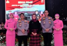 BUPATI NINA AGUSTINA HADIRI KENAL PAMIT KAPOLRES INDRAMAYU