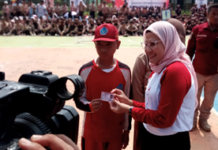 Bupati Indramayu Bike To School Dari Bike To Indonesia Senam Di SMP Negeri 1 Anjatan