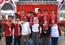 Peserta Pramuka Senam Sehat Dengan Bupati Nina Agustina