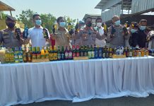 Kapolres Indramayu Musnahkan 14.868 Botol Miras