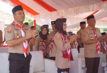 Bupati Nina Agustina Puncak HUT Pramuka Ke 62 Tahun Galang Wawasan Kebangsaan