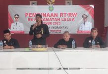Camat Fauzie Lakukan Pembinaan Bagi Ketua RW/RT Di Tingkat Kecamatan Lelea Di Aula Desa Nunuk