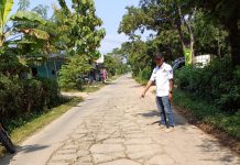 Kondisi Cor Beton Jalan PU Desa Sukaslamet Kecamatan Kroya Kondisinya Rusak Berat
