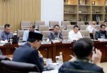 Tiga Kementerian Rapat Kerja Penjelasan Pemerintah RUU Perubahan Ke Empat UU BUMN Di Komisi VI DPR RI