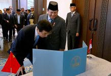 Presiden Prabowo Terima Kunjungan Kehormatan Ketua MPR RRT Wang Huning Di Istana Merdeka