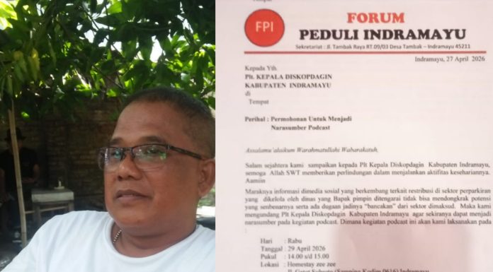 FPI Kirim Surat Undangan Podcast Ke PLT Kepala Diskopdagin Bahas Pengelolaan Parkir 13 Pasar Indramayu