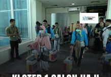 Sebanyak 445 Jemaah Haji Indramayu Kelompok Terbang (Kloter) 1 Embarkasi Kertajati Resmi Berangkat Melalui Bandara Internasional Jawa Barat (BIJB) Kertajati Majalengka Jawa Barat